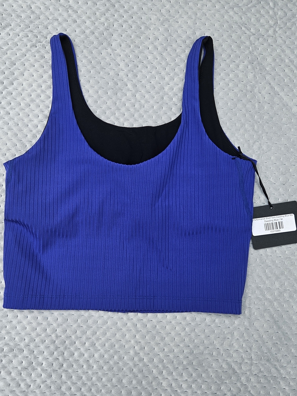 DYI Electric Blue Ribbed Scoop Crop Top